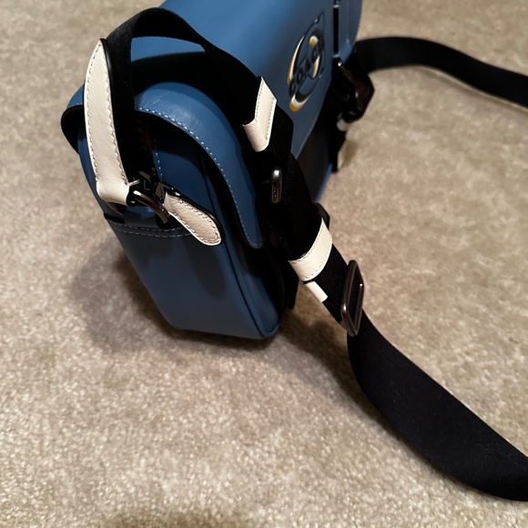 Coach Track Blue Crossbody Bag With Coach Stamp Coach Men Bag Crossbody Unisex - Picture 6 of 7